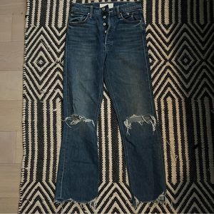 MOTHER Denim Ankle Fray Jean